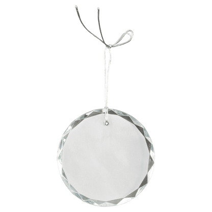 3" Crystal Round Faceted Ornament