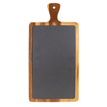 16" x 7 3/4" Acacia Wood/Slate Cutting Board