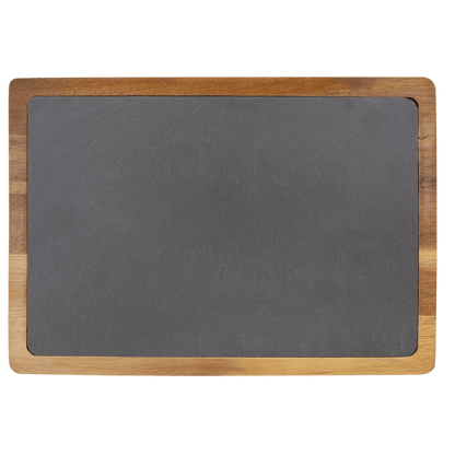 13" x 9" Acacia Wood/Slate Cutting Board